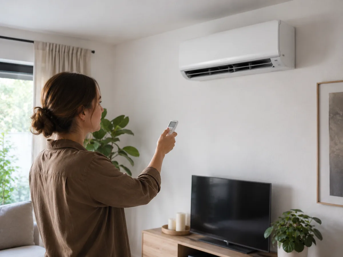 Aire acondicionado doméstico que se ha detenido mientras climatizaba una habitación