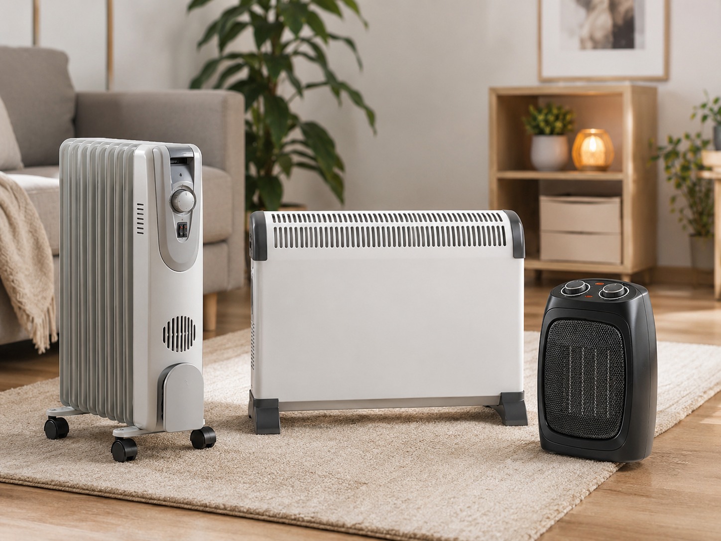Comparación entre un radiador de aceite, un convector y un calefactor cerámico